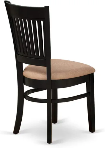 Vista 9 de East West Furniture ANVA3-BLK-C - Juego de mesa de comedor moderno de 3 piezas que contiene una mesa de cocina redonda con pedestal y 2 sillas