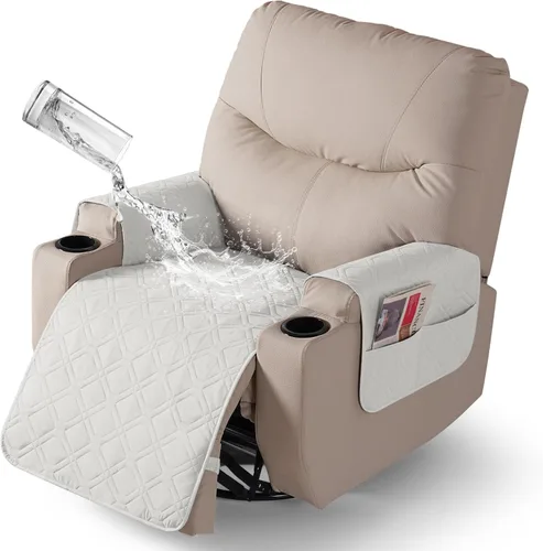 Vista 37 de VANSOFY - Fundas de asiento 100% impermeables para sillas reclinables, color azul, 22 pulgadas Azuree