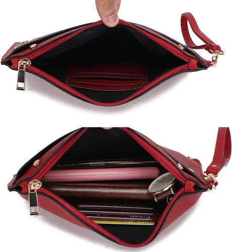 Vista 14 de MKF Collection Mia K - Bolso Hobo para mujer, de piel vegana, bolso de hombro holgado, bolso con asa superior