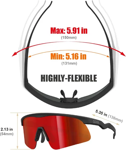 Vista 4 de Living out your qool time QOOLTIME Z87 - Gafas de sol deportivas para ciclismo, hombres, mujeres, jóvenes, pickleball para correr, béisbol