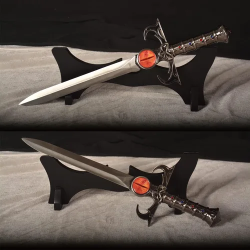 Vista 19 de SV Espada de anime hecha a mano para cosplay, espada mística de tigre-gato, espada mística, espada de presagios, ojo de Thundera/Tygra, varios