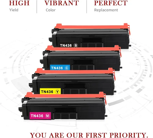 Vista 6 de Toner Kingdom TN436 Cartucho de tóner compatible con Brother TN436 TN433 de alto rendimiento TN-436 433 TN431 431 para Brother HL-L8360CDW