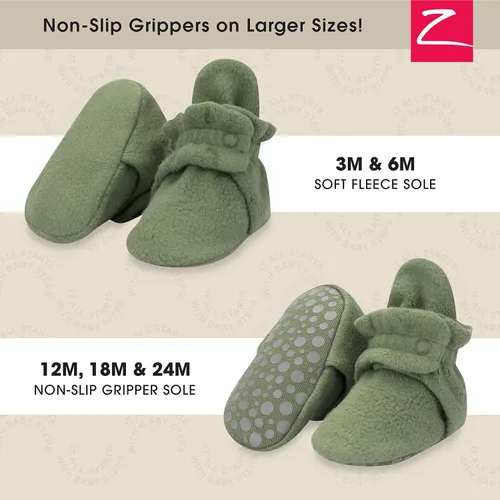 Vista 2 de Zutano Botines de forro polar unisex para bebé, con cierre de dos broches, de recién nacido a 24 meses