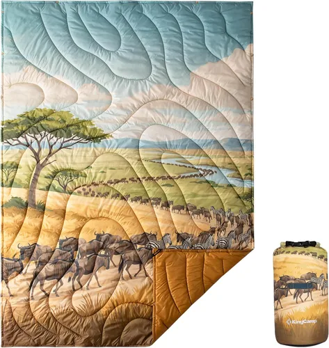 Vista 34 de KingCamp Manta de camping ultraligera, manta plegable portátil, 79 x 57 color fantasía (Canoe)