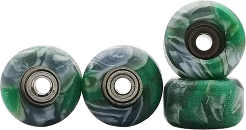Vista 5 de Ruedas de Fingerboard con Rodamiento CNC Torneadas Color Remolino Nuevo Material (Mezcla Negra)