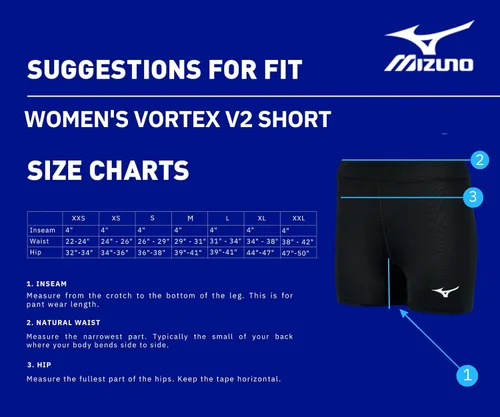 Vista 5 de Mizuno Pantalón corto de voleibol Vortex V2 estándar para mujer