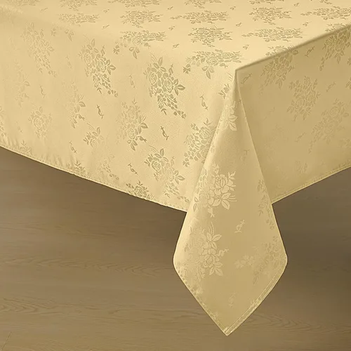 Vista 9 de Romanstile Mantel rectangular de jacquard, resistente al agua, elegante, con patrón floral de rosa damasco, mantel decorativo de poliéster lavable