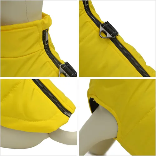 Vista 3 de Lovelonglong - Chaleco de invierno para perro con forro de algodón, impermeable, ultra cálido, abrigo de invierno para perros pequeños, medianos