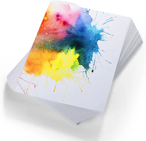 Vista 8 de TecUnite 60 hojas de papel de acuarela, arte a granel, blanco prensado en frío, papel de pintura para dibujo de acuarelista artista