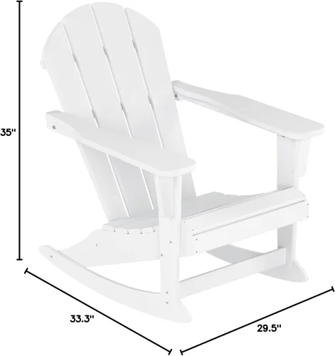 Vista 195 de WestinTrends Silla mecedora Malibu de poliéster para exterior/patio Adirondack, Negra