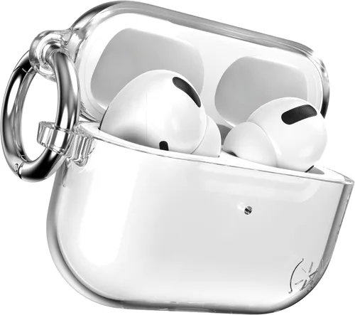 Vista 5 de Speck Productos Presidio Clear - Funda para Airpods Pro de 2ª/1ª generación, transparente/plateado brillante