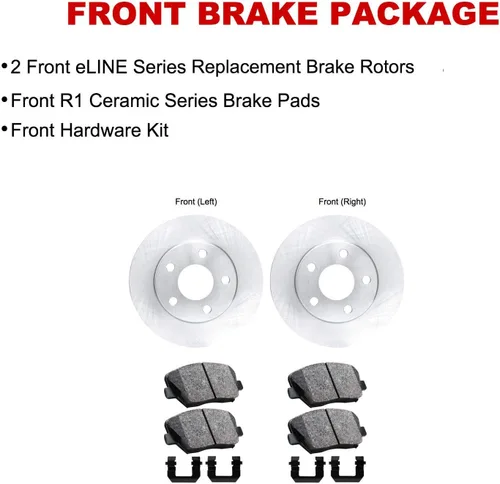 Vista 4 de R1 Concepts Kit de freno delantero para Mazda CX-5 2016-2022 Rotores de freno en blanco Kit de pastillas de freno y rotores de cerámica