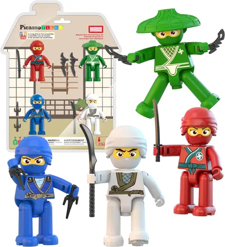 Vista 11 de PicassoTiles Juego de figuras magnéticas de 5 piezas para vehículos y figuras de acción, incluyendo autobús escolar, automóvil, camión y 2