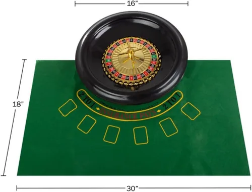 Vista 8 de Trademark, juego de póquer y ruleta de 16 pulgadas con accesorios