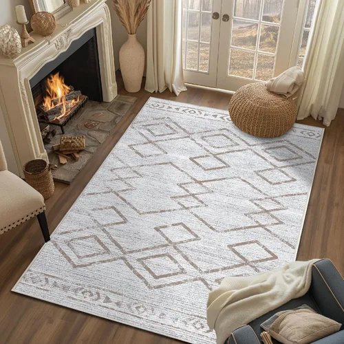 Vista 72 de jinchan - Tapete de pasillo marroquí de 2 x 6 pies con líneas, bohemio, lavable, para cocina, suave, geométrico, de lana sintética, antideslizante