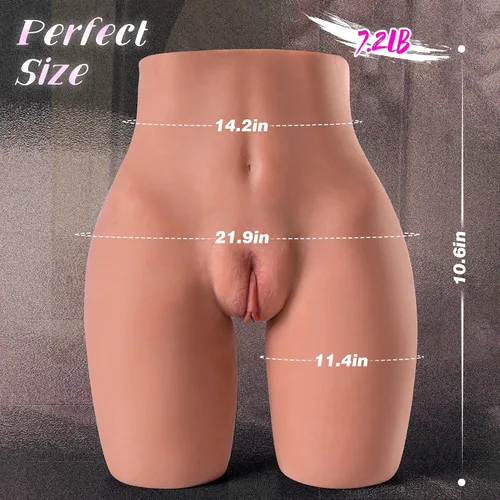 Vista 4 de Muñeca sexual marrón de 7.2 libras, juguete sexual masculino, coños de bolsillo realistas con piernas posables, masturbador masculino, coño, mamada