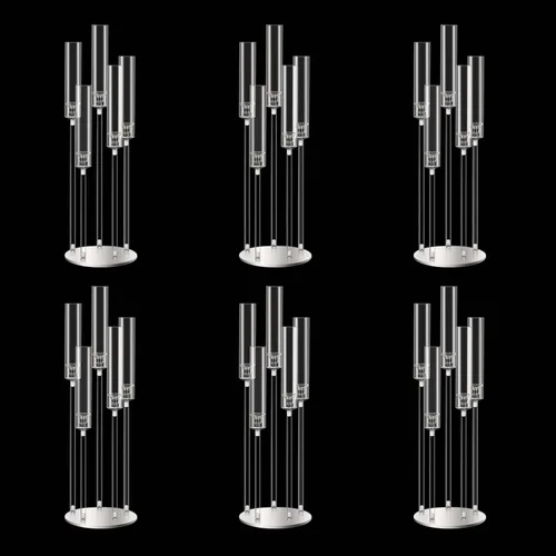 Vista 30 de Centros de mesa de candelabro negro de 35 pulgadas, 10 piezas, para mesas, 5 brazos, centros de mesa de boda para decoraciones