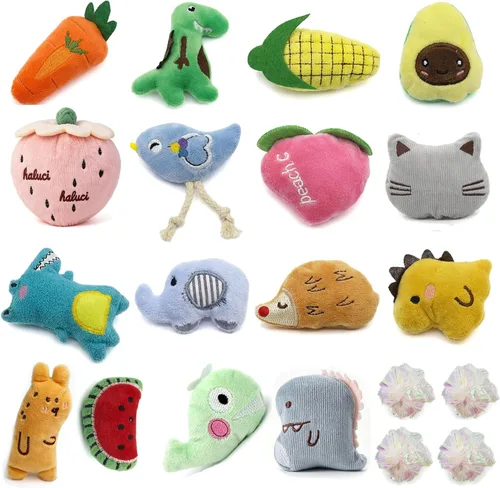 Vista 9 de Juguetes interactivos para gatos, juguete interactivo para gatos de interior, suave y duradero, con sonido arrugado, juguete masticable