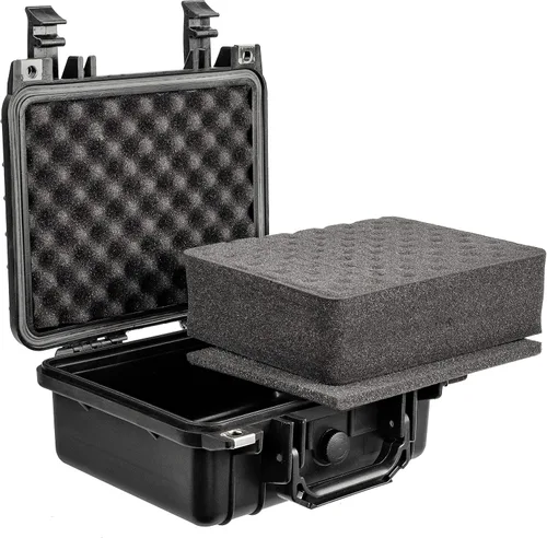 Vista 2 de Eylar Equipo pequeño de 10.62 pulgadas, estuche rígido para cámara impermeable con espuma (negro)
