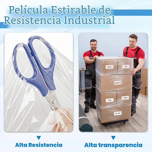 Vista 3 de NEXCOVER Envoltura Elástica de 18 Pulgadas - 1200 Pies Calibre 60, 1 Rollo de Película Elástica Autoadhesiva de Plástico Transparente
