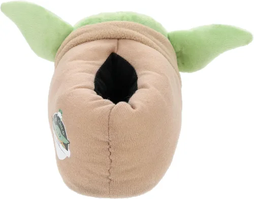 Vista 3 de STAR WARS The Mandalorian, Grogu Baby Yoda - Pantuflas de cuerpo completo para niño, color verde, talla 1011 a 34, Verde