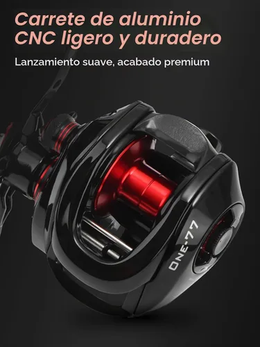 Vista 5 de Jenseits Carretes Baitcaster, carrete de pesca de alta velocidad 7.3:1, 7+ 7.3:1-derecho