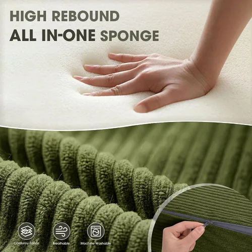 Vista 6 de Kasunpul sofá cama plegable con cojín, sofá cama de espuma viscoelástica plegable, silla cama convertible con funda lavable, sofá futón para piso