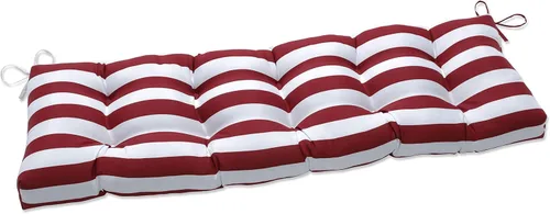 Vista 20 de Pillow Perfect - Cojín capitoné a rayas, resistente a la intemperie y la decoloración, para sofá de mimbre/columpio de exterior, bordes cuadrados