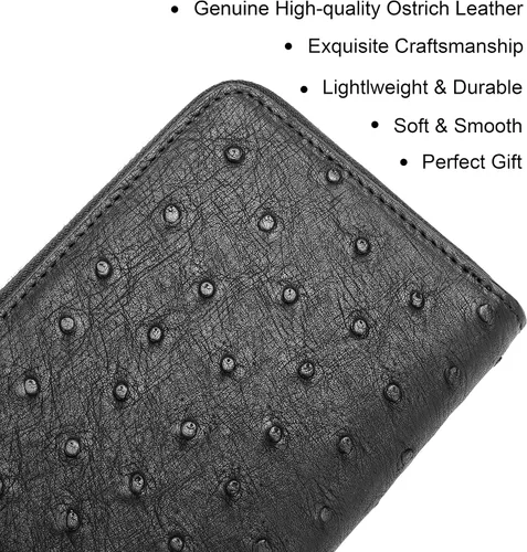 Vista 4 de Cartera de cuero de cocodrilo genuino para hombres, cartera hecha a mano de lujo, Negro05