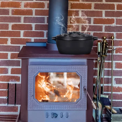 Vista 2 de G Good Gain Vaporizador para Estufa de Leña, Humidificador de Chimenea, Humidificador de Hierro Fundido para Estufa, Acabado Negro Mate, Resistente