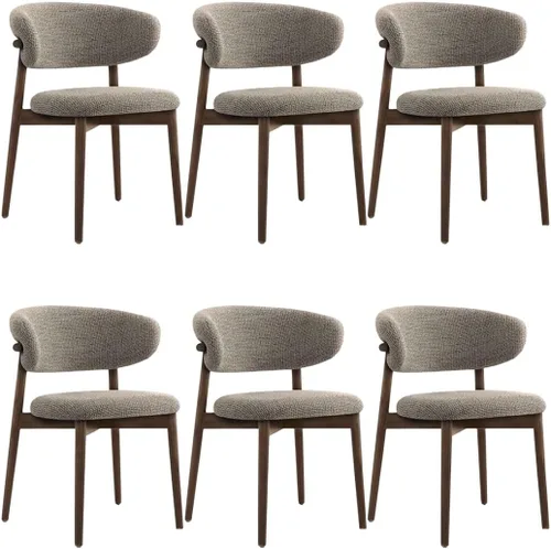 Vista 12 de YVYKFZD Juego de sillas de comedor, sillas de cocina de madera maciza, silla de comedor tapizada con respaldo curvo, silla de sala de estar sin Gris