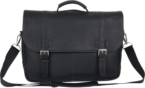 Vista 3 de Kenneth Cole REACTION Show Business - Bolsa de mensajero de cuero colombiano para portátil de negocios de 16 pulgadas