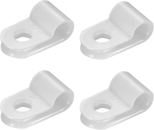 Vista 14 de 200 Uds. de nylon blanco tipo R abrazadera de cable sujetador de 1/2 pulgada clips de alambre de plástico abrazaderas surtido para conducto de cable