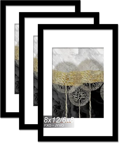 Vista 81 de Fxojyvo Marco de Fotos de 4x6, Muestra Foto de 3.5x5 con Paspartú o 4 x 6 Sin Paspartú, Liviano y de Alta Transparencia Marco de 4 por 6 para Pared