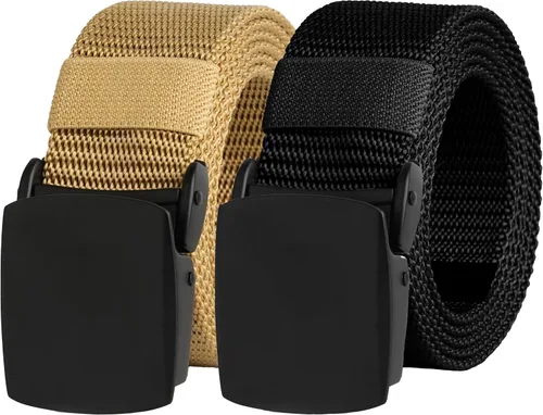 Vista 7 de UNGGJKB Men's Tactical Belt, Nylon Casual Elastic Belt, Work Belt That Can Be Cut And Adjusted