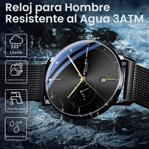 Vista 9 de Automatic Watches for Men, Luxury Minimalist Men's Automatic Watch Negro
