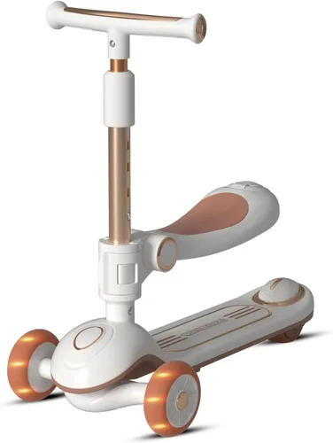 Vista 10 de 2-in-1 Toddler Scooter with Seat, First Scooter for Kids Ages 2–5, Sit-to-Stand Training Scooter, 3 Wheel Lean-to-Steer, Adjustable Handlebars