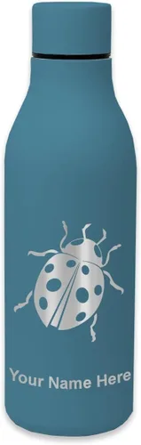 Vista 8 de LaserGram Botella de agua de acero inoxidable de doble pared, mariquita, grabado personalizado incluido