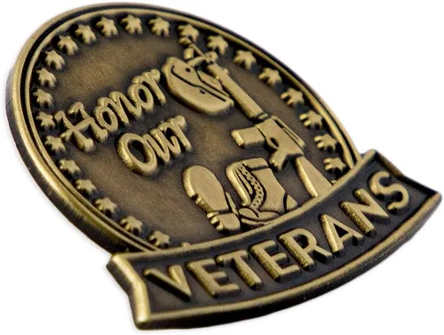 Vista 2 de PinMart Pin de veterano Pin patriótico americano de solapa o sombrero Orgulloso de ser retirado ejército, marina, fuerza aérea o cuerpo de marina