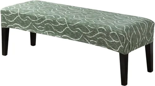 Vista 13 de CRFATOP Funda de cojín rectangular estampada para banco de comedor, elástica, extraíble y lavable, protector de banco tapizado para comedor, sala