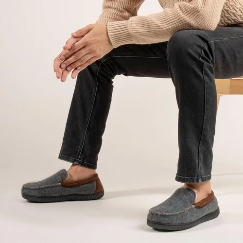 Vista 2 de RockDove Hearthfire - Pantuflas de espuma viscoelástica para hombre