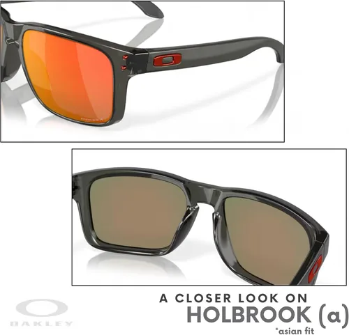 Vista 6 de Oakley Holbrook Asian Fit OO9244 - Gafas de sol de puente bajo para hombre, paquete con correa y kit de cuidado iWear de diseñador