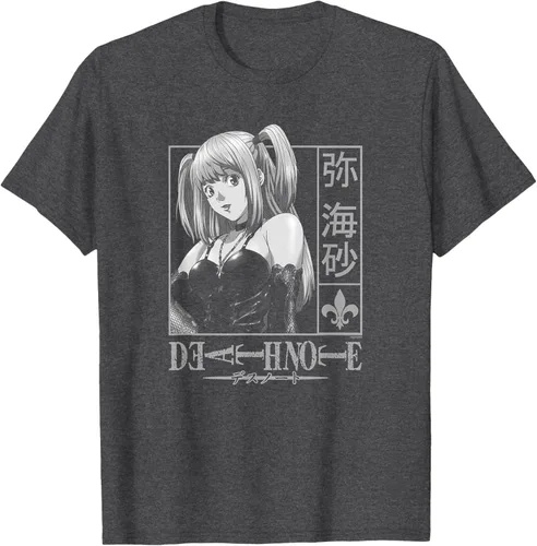 Vista 27 de Death Note Camiseta de anime Misa Kanji Frame Negro