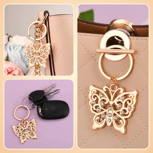 Vista 4 de 24 llaveros de mariposa con diseño de mariposa para despedida de soltera, con forma de mariposa para invitados, bodas, fiestas, baby shower