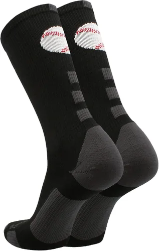 Vista 6 de MadSportsStuff Baseball Logo Athletic Crew Socks (multiple colors)