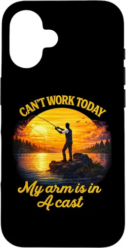 Vista 32 de Can't Work Today My Arm is in A Cast Fly Fishing Funny Humor Case for iPhone 17