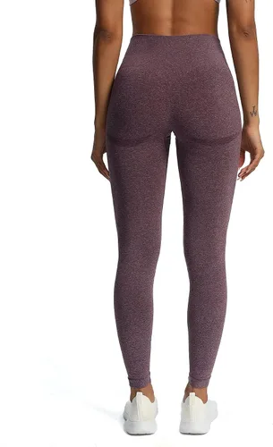 Vista 4 de Aoxjox Leggings de entrenamiento sin costuras para mujer, con contorno de sonrisa, cintura alta, pantalones de yoga para gimnasio