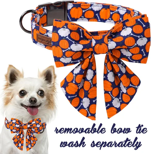 Vista 121 de Unique style paws - Collar para perros con corbatín, collar ajustable para perros y gatos, pequeño, mediano y grande