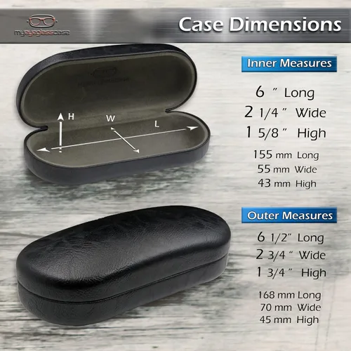 Vista 5 de MyEyglassCase - Funda rígida para lentes de sol con bolsa suave y tela