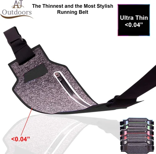 Vista 2 de Cinturón de dinero súper delgado resistente al agua, cinturón para correr para mujeres y hombres, cinturón de teléfono expandible para guardar
